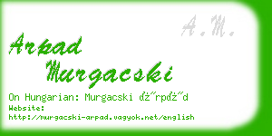 arpad murgacski business card